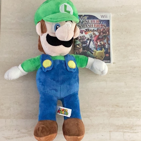 Super Smash Bros Brawl Nintendo Wii Game & Luigi Plush Plushie Lot Of 2 - Picture 8 of 11